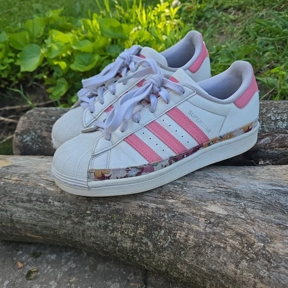 Adidas Originals Superstar Girls Kids Shoes Sneakers White Pink‎ Size US 5
